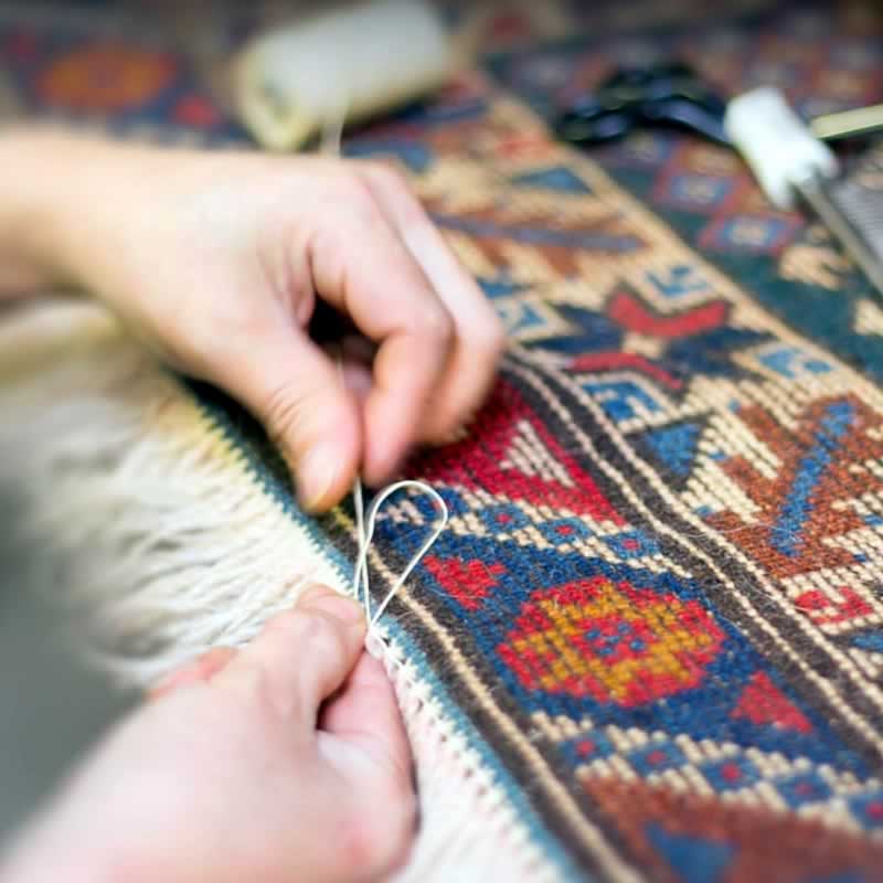 Oriental rug fringe repair restoration