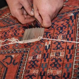 repairing a hole in a Persian rug