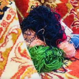 Persian rug repair wool and materials