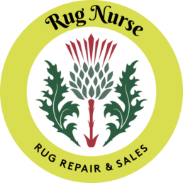 Rug Nurse logo - antinque persian and oriental rug repairs and sales