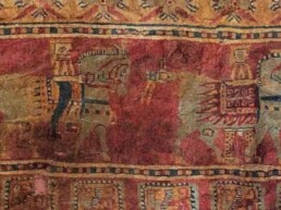 The Pazyryk Rug horsemen border from the world's oldes rug from 5th - 3rd century BC