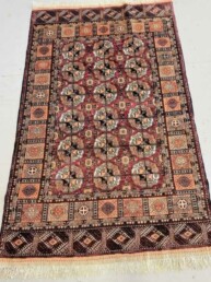 Afghan Khazak silk rug after cleaning & repair